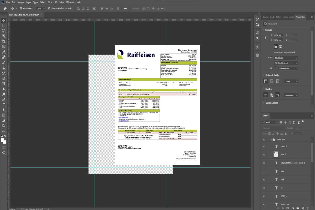 Relevé hypothécaire de la Banque Raiffeisen luxembourgeoise Modèle Word et PDF template Relevé hypothécaire de la Banque Raiffeisen luxembourgeoise Modèle Word et PDF template